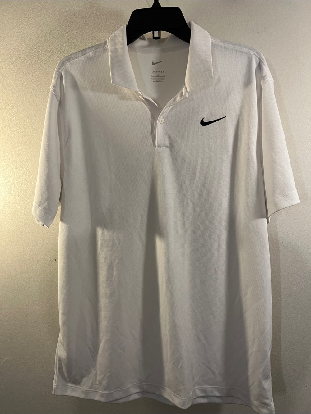 Nike White Polo with Black Swoosh